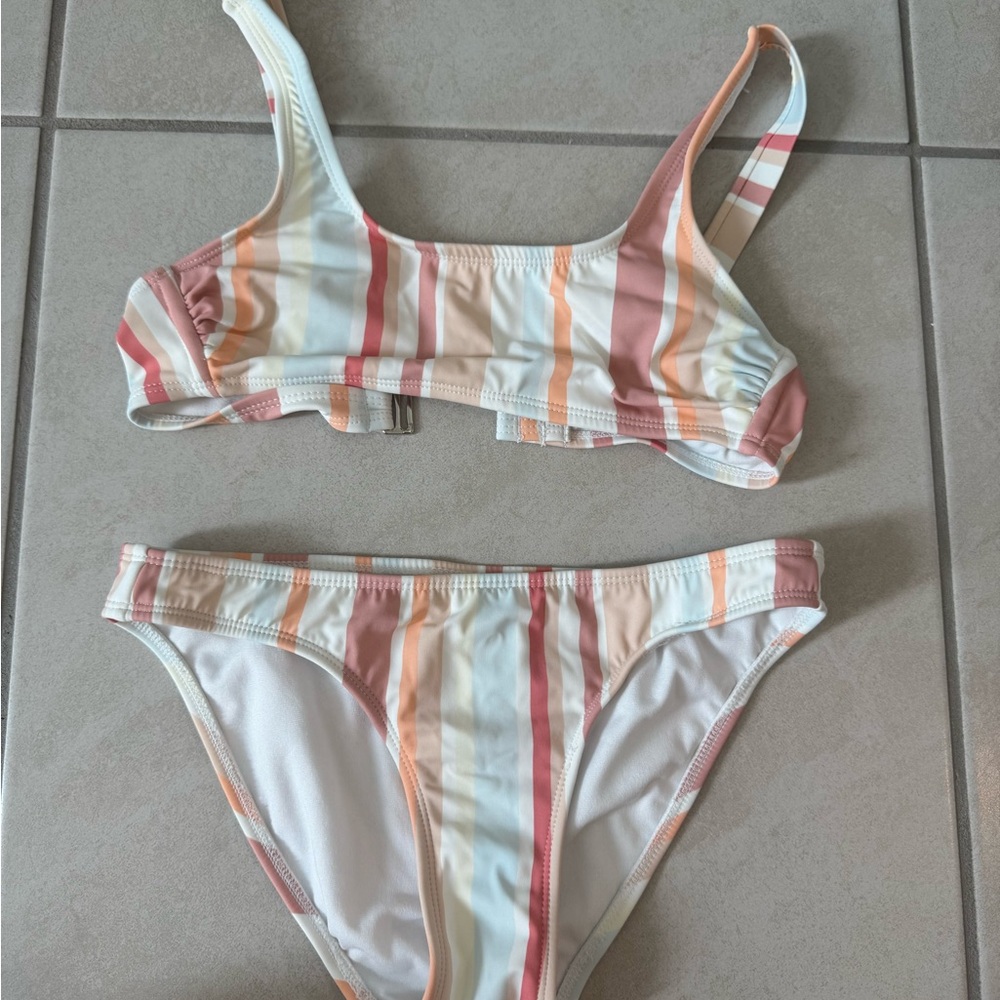 Xhilaration Women’s Bikini with Pastel Stripes